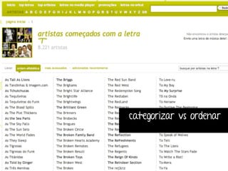 categorizar vs ordenar 
 