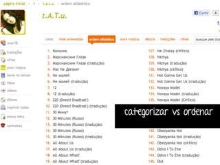 categorizar vs ordenar 
 