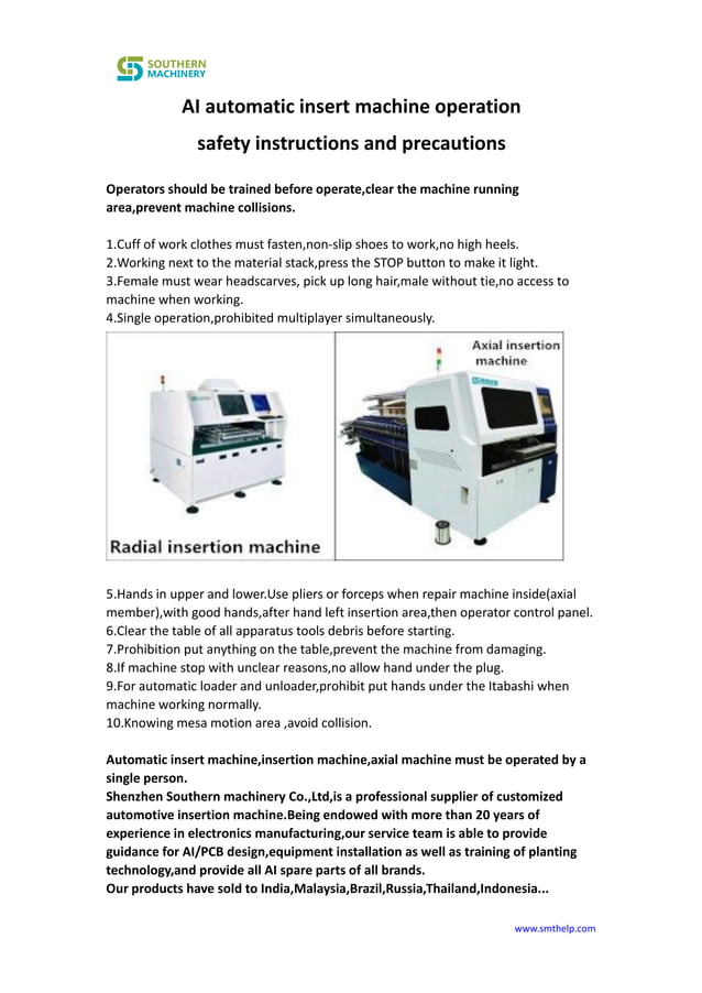 AI automatic machine operation safety instructions and precautions | PDF