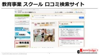 5Copyright © 2017 Knowledge Communication Co.,Ltd.All Rights Reserved.
教育事業 スクール 口コミ検索サイト
 