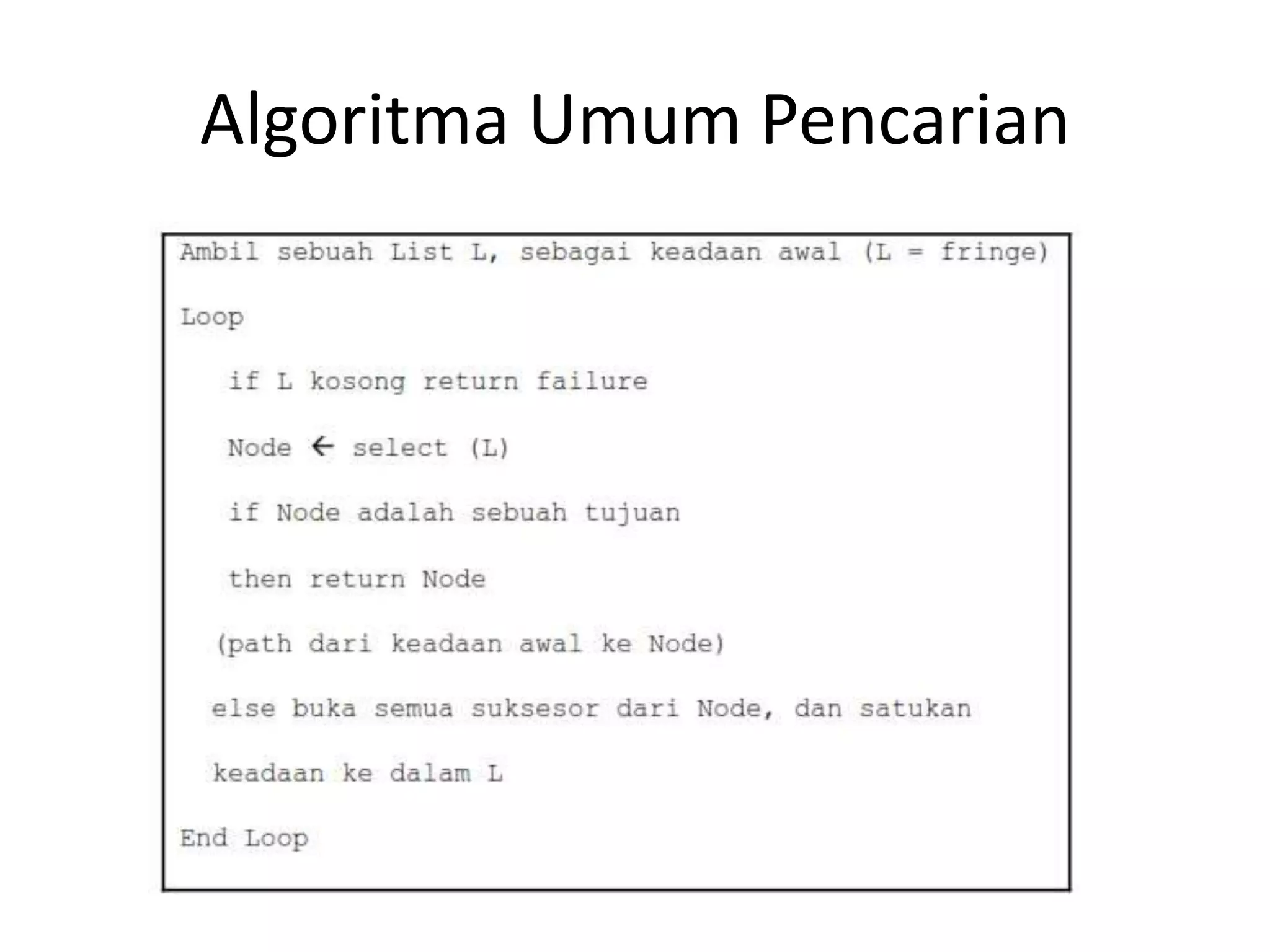 Algoritma Umum Pencarian
 
