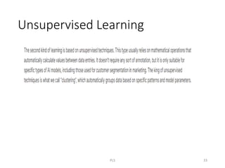 Unsupervised Learning
PLS 33
 
