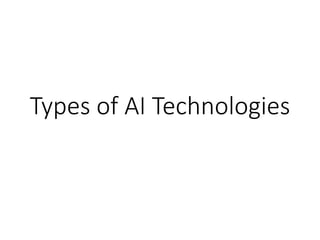 Types of AI Technologies
 