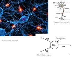 An artificial neuron
A nerve cell ( neuron)
Brain, neural network
PLS 41
 