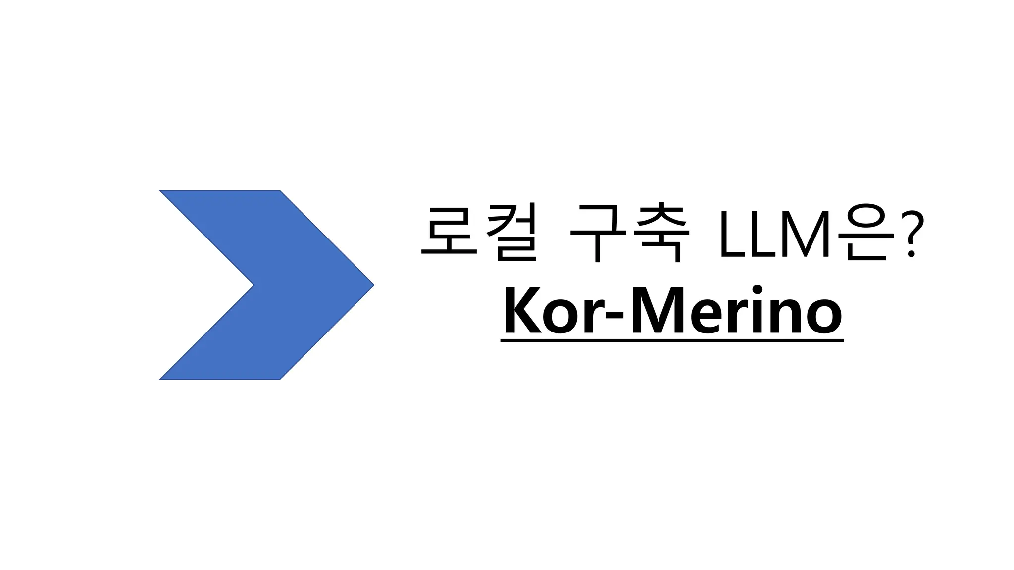 로컬 구축 LLM은?
Kor-Merino
 