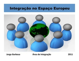 Integração no Espaço Europeu




Jorge	
  Barbosa	
     Área	
  de	
  Integração	
     2011	
  
 