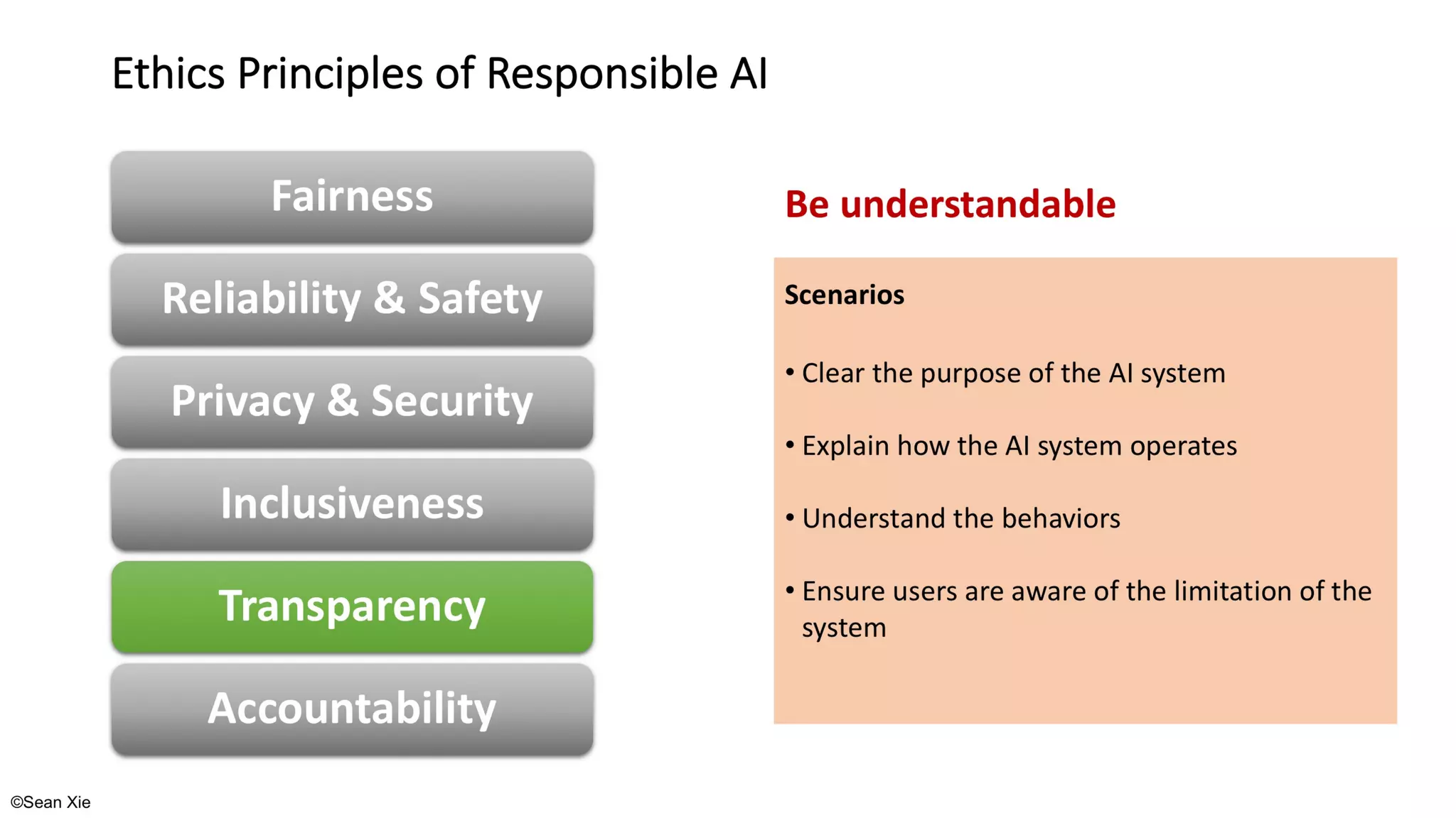 ©Sean Xie
Ethics Principles of Responsible AI
 