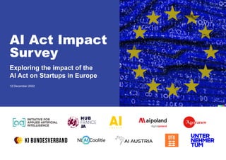 32
AI Act Impact
Survey
Exploring the impact of the
AI Act on Startups in Europe
12 December 2022
 