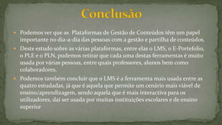 Comparação entre Plataformas de Gestão de Conteúdos