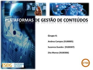 Grupo 5:

Andrea Campos (9100005)

Suzanna Guedes (9100307)

Zita Manso (9100306)
 