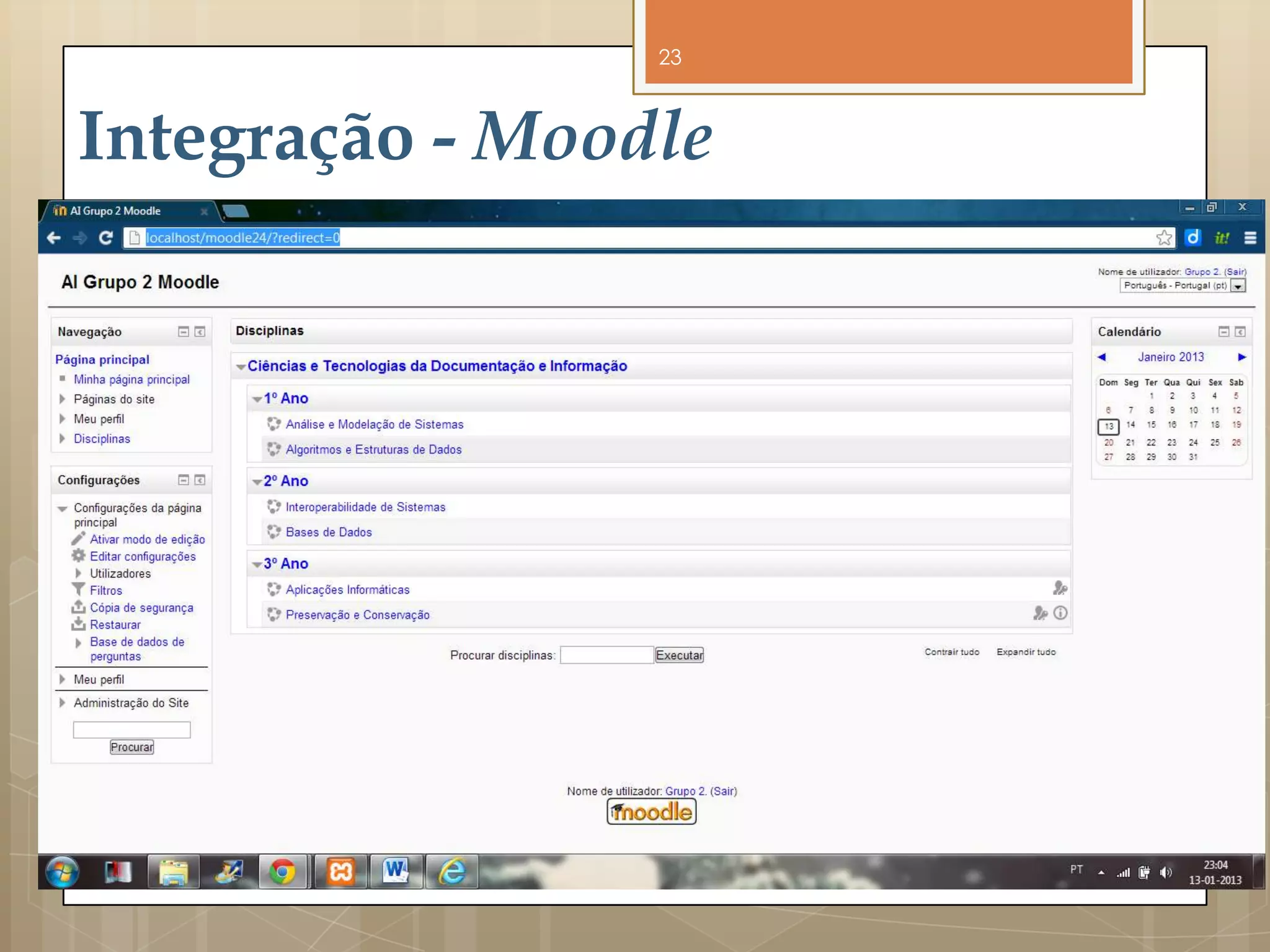 23



Integração - Moodle
 