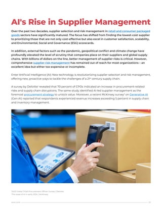 The Impact of AI on Supplier Risk Management in Retail & CPG | PDF