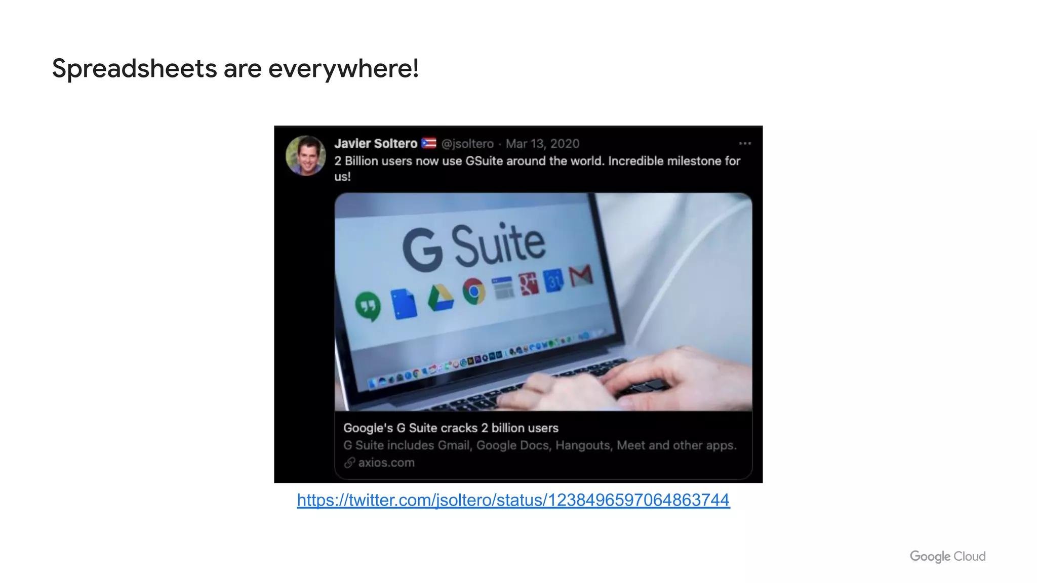 Spreadsheets are everywhere!
https://twitter.com/jsoltero/status/1238496597064863744
 