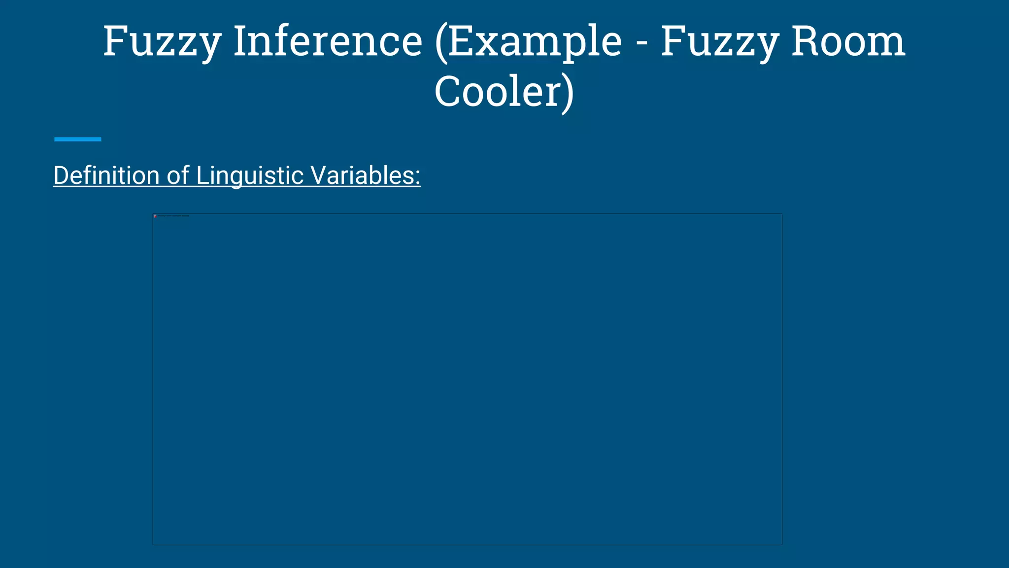 Fuzzy Inference (Example - Fuzzy Room
Cooler)
Definition of Linguistic Variables:
 