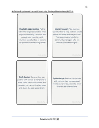 43
AI-Driven Psychometrics and Community Strategy Masterclass (AIPCS)
©Jayakumar K, 2024-25
 