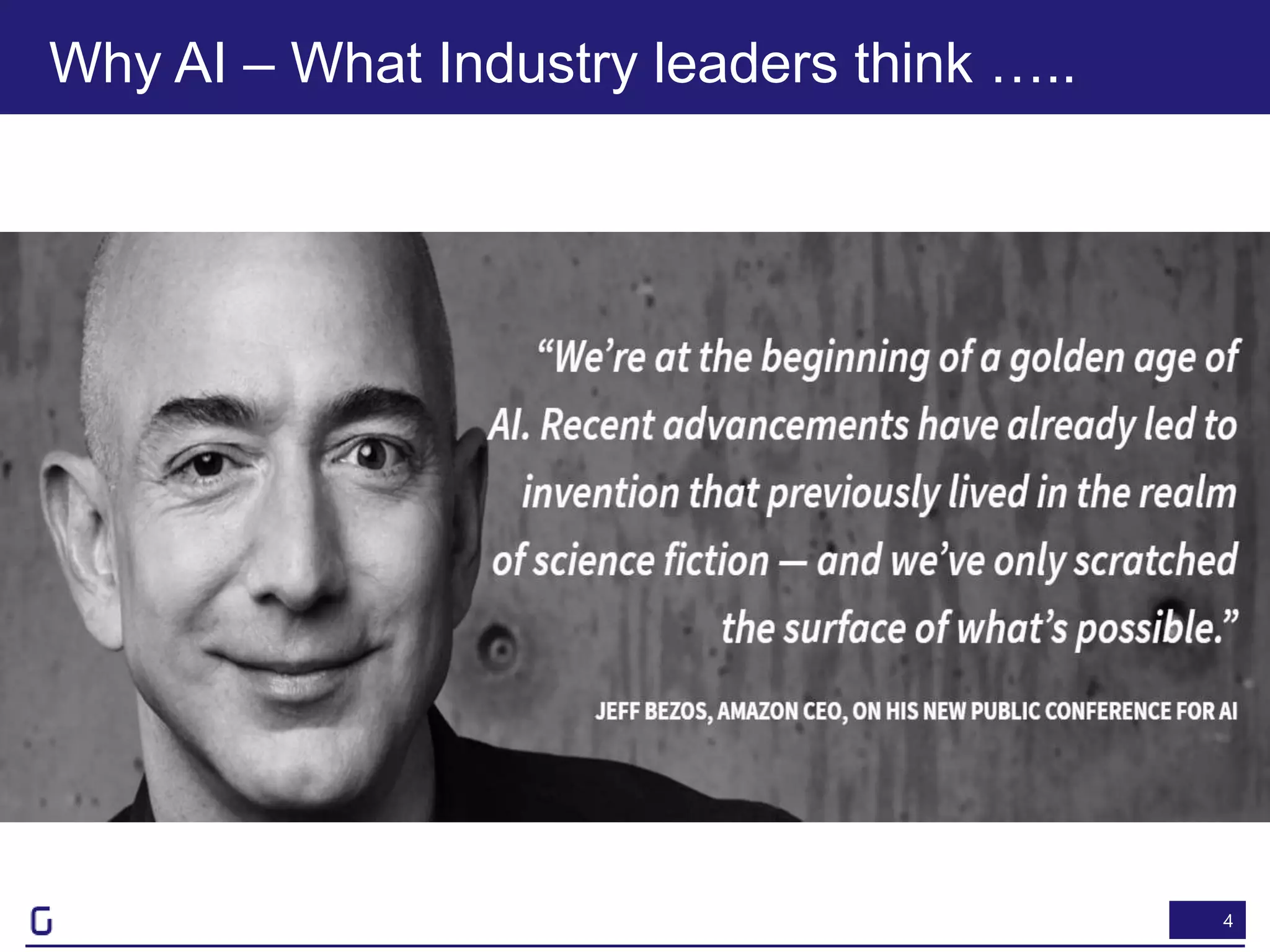 4
Why AI – What Industry leaders think …..
 
