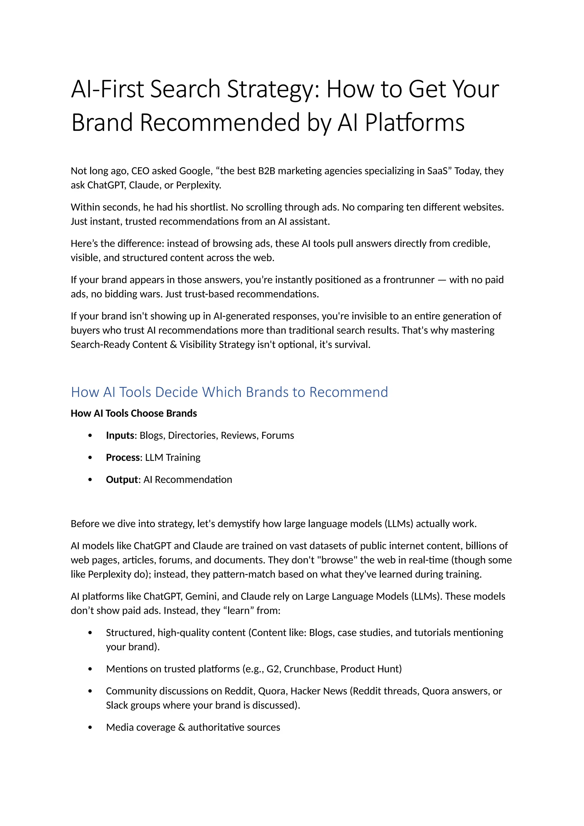AI-First Search Strategy How to Get Your Brand Recommended by AI ...