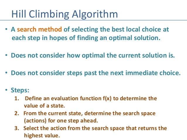 AI - Local Search - Hill Climbing