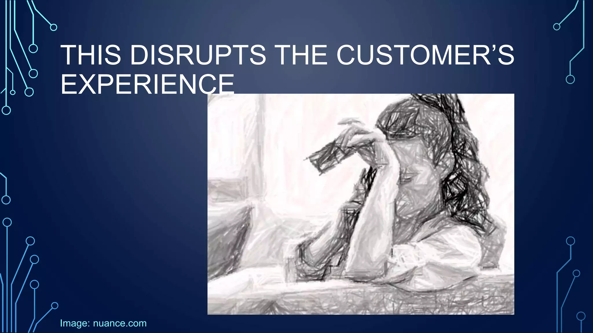THIS DISRUPTS THE CUSTOMER’S
EXPERIENCE
Image: nuance.com
 