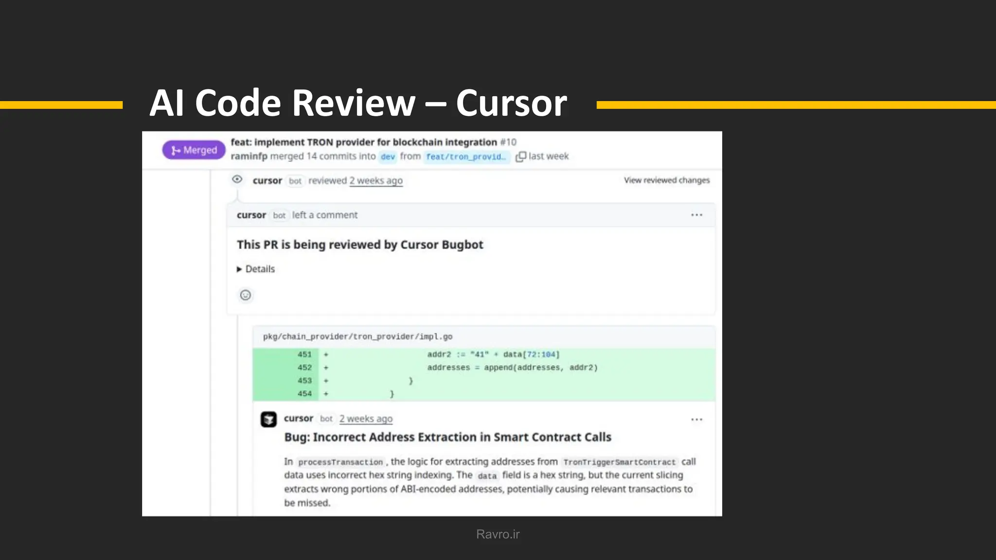 Ravro.ir
AI Code Review – Cursor
 