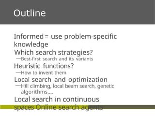 Artificial Intelligence - Informed search algorithms | PPTX