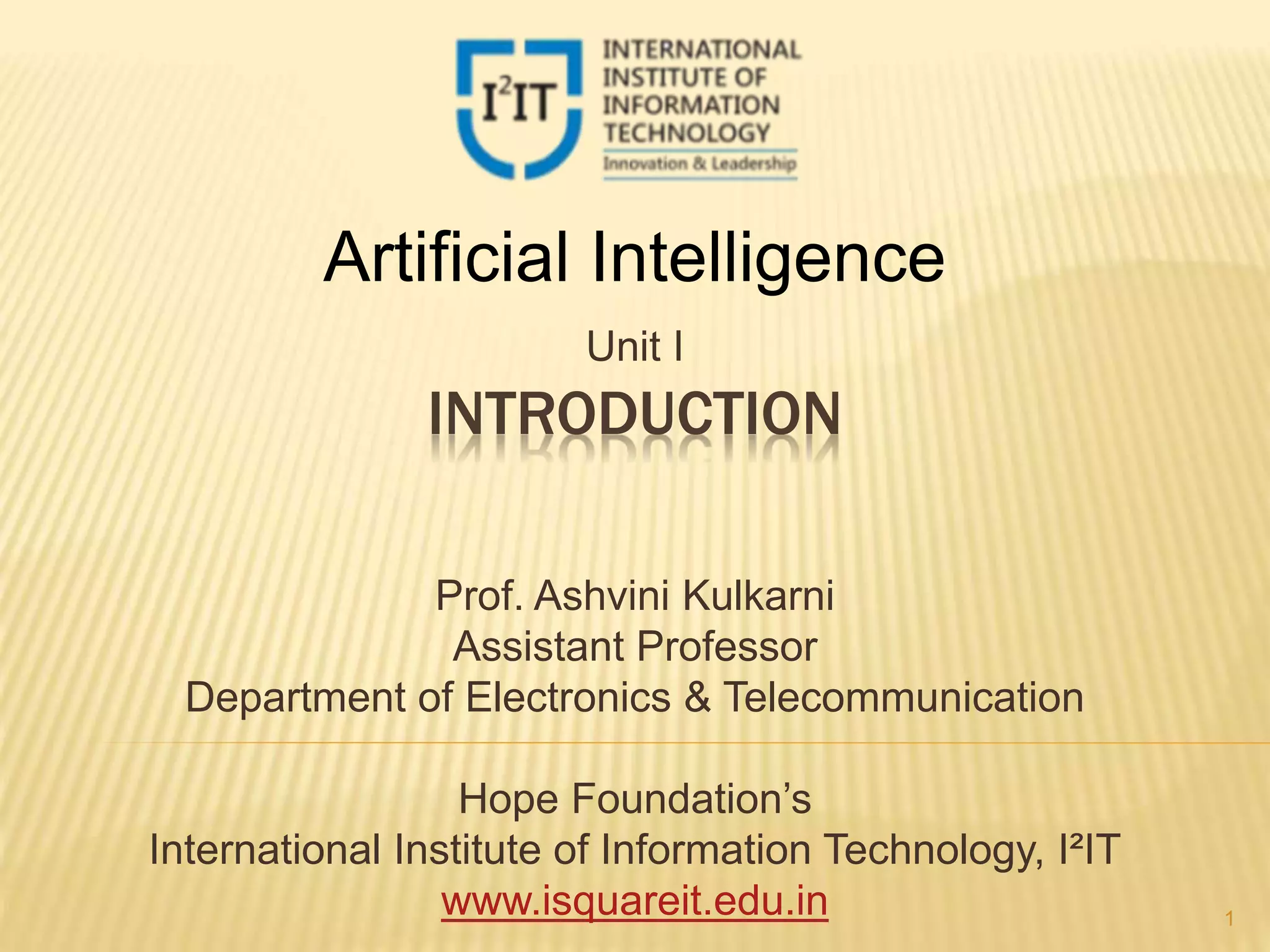 Artificial intelligence introduction ppt