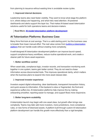 AI-Led Tokenization Platform Development for Real-World Assets | PDF