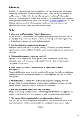 AI-Led Tokenization Platform Development for Real-World Assets | PDF