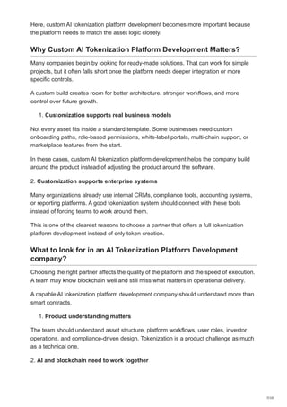 AI-Led Tokenization Platform Development for Real-World Assets | PDF