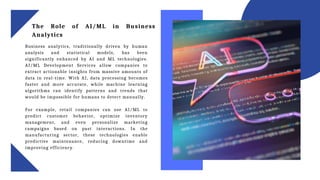 How AI/ML Development Services Can Revolutionize Business Analytics? | PPT