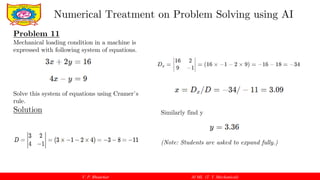Numerical Problem Solving in AI and ML for Mechanical Engineering ...