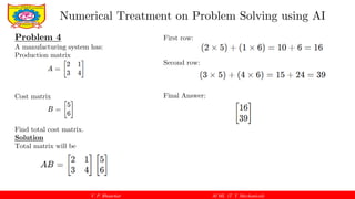 Engineering Problem Solving Matrix Numerical Problem Solving in AI and ML for Mechanical Engineering ...