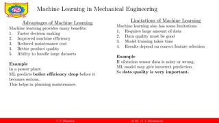 Foundations and Applications of Machine Learning in Mechanical ...