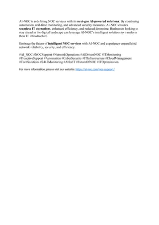 AI-NOC The Future of Intelligent NOC Services | DOCX
