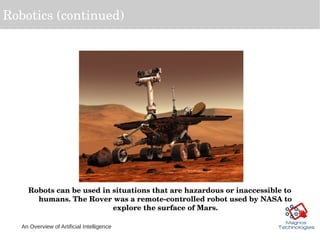 Artificial Intelligence Rover Artificial Intelligence overview | PDF