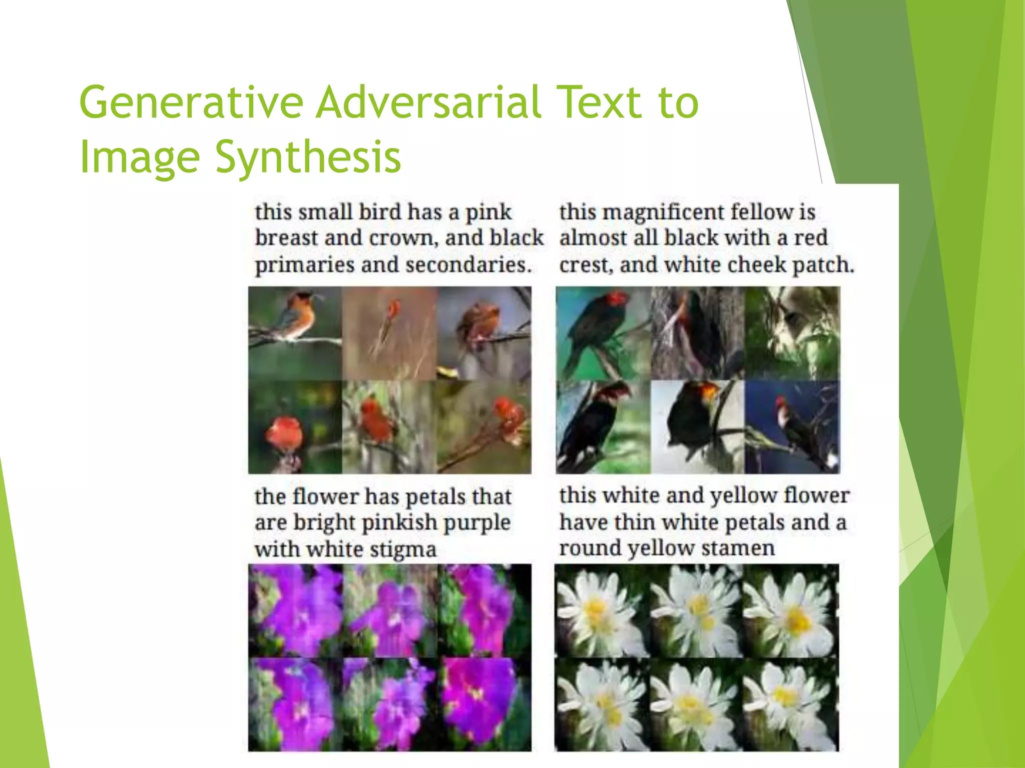 Generative Adversarial Text to
Image Synthesis
 