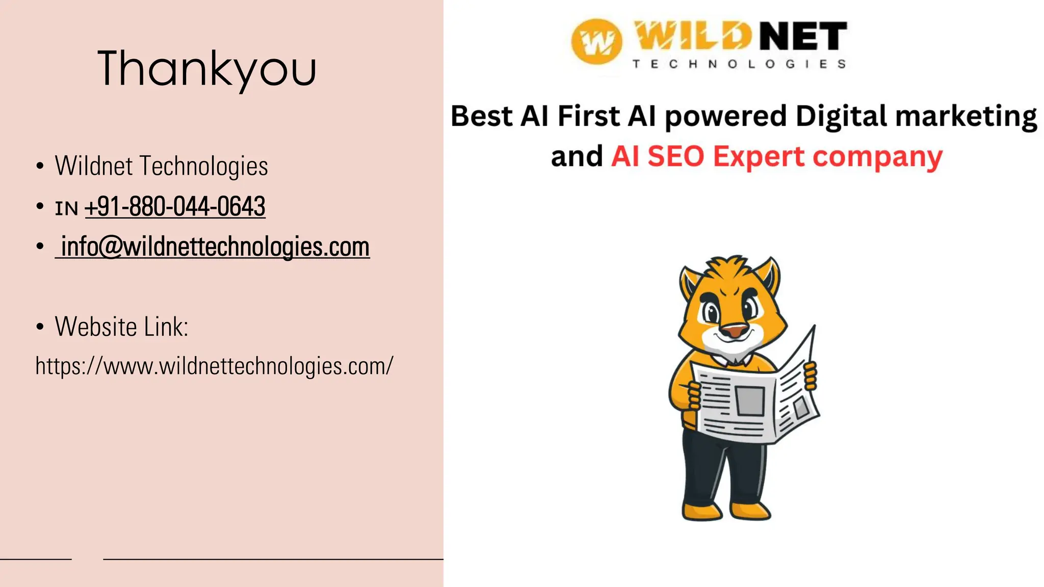 Thankyou
• Wildnet Technologies
• +91-880-044-0643
• info@wildnettechnologies.com
• Website Link:
https://www.wildnettechnologies.com/
 