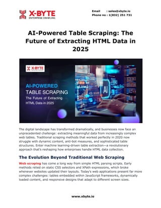 AI-Powered Table Scraping: The Future of Extracting HTML Data in 2025 | PDF