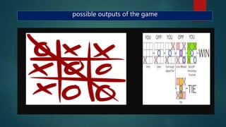 possible outputs of the game
 