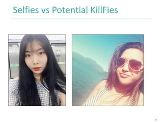 40
Selfies vs Potential KillFies
 