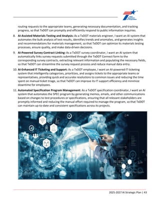 ARTIFICIAL INTELLIGENCE STRATEGIC PLAN Fiscal Years 2025-2027 | PDF