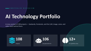 Comprehensive AI Technology Portfolio Overview: Projects, Patterns, and ...
