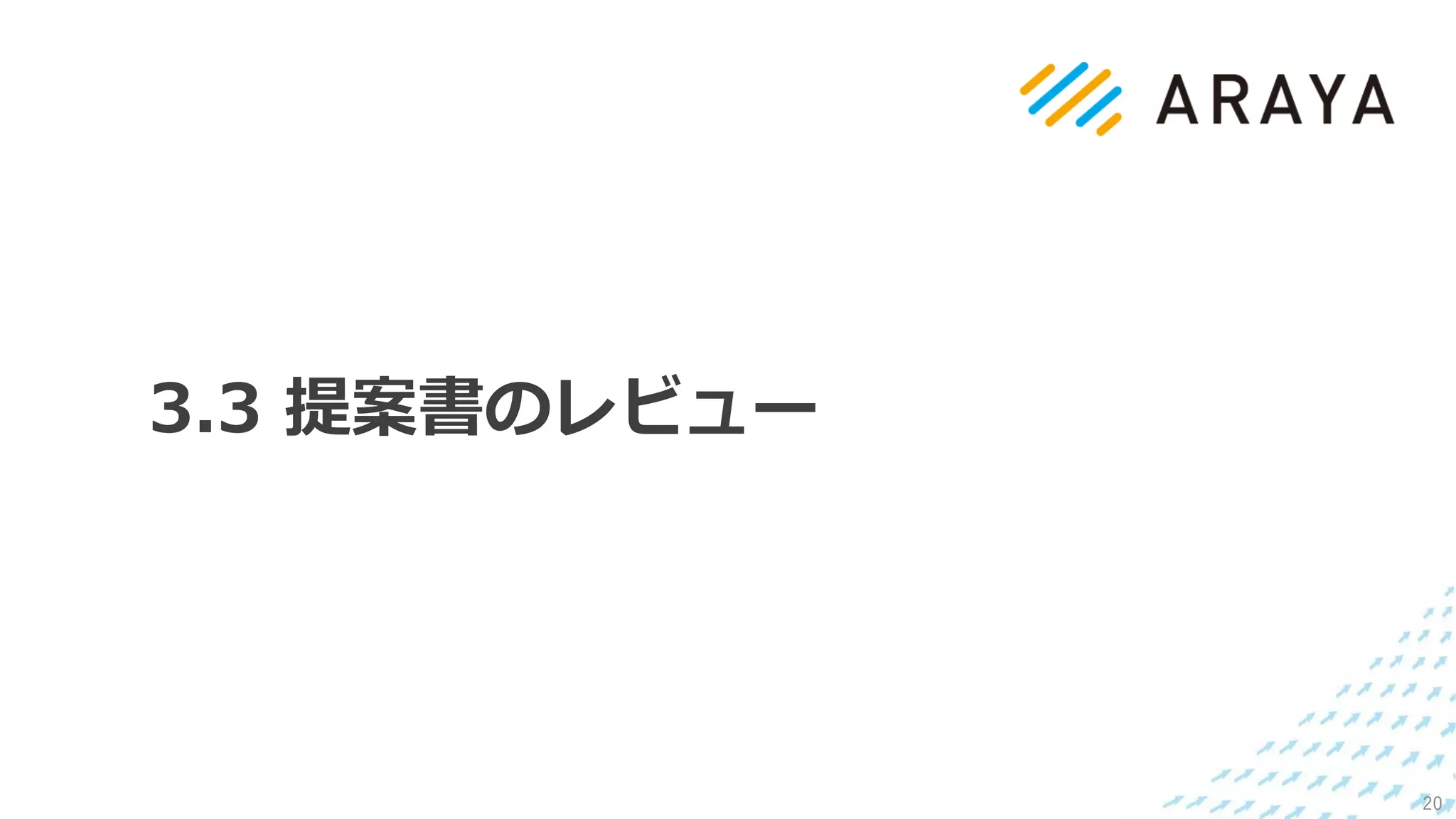 3.3 提案書のレビュー
20
 