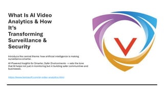 AI Video Analytics: Transforming Surveillance & Security with Smart ...