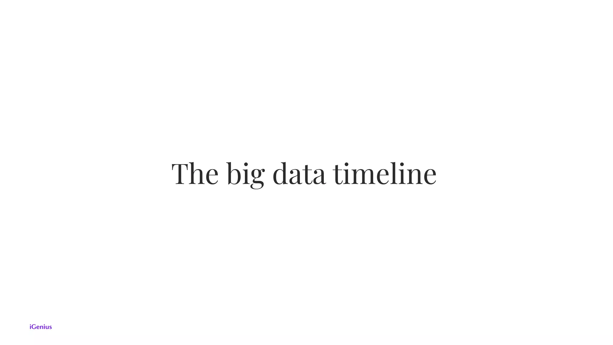 The big data timeline
 