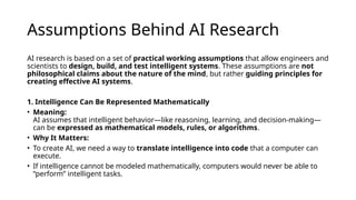 Key Assumptions Intelligence Examples Introduction to Artificial Intelligence I 1.pptx