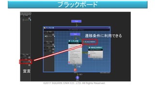 ブラックボード
©2017 SQUARE ENIX CO., LTD. All Rights Reserved.
宣言
遷移条件に利用できる
 