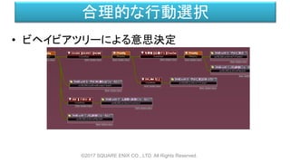 合理的な行動選択
• ビヘイビアツリーによる意思決定
©2017 SQUARE ENIX CO., LTD. All Rights Reserved.
 