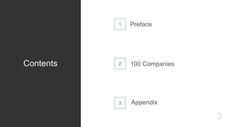 3
Contents
1 Preface
2 100 Companies
4
3 Appendix
 