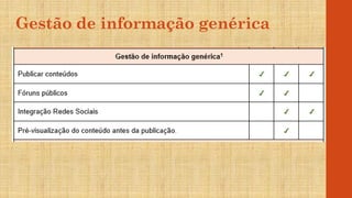 Gestão de informação genérica
 
